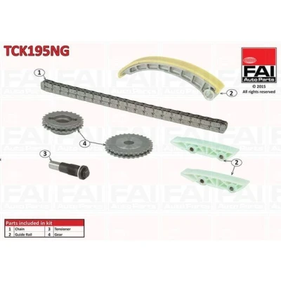 Bild av FAI AutoParts TCK195NG Jeu de distribution à chaînes sans joints, avec roues dentées roue dentée duplex, Chaîne rouleaux