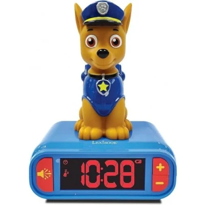 Bild av Lexibook, Paw Patrol, Chase Nattlampa väckarklocka, Ljud och Melodier, LCD bakgrundsbelyst skärm, Självlysande, Snooze, Blå, RL800PA
