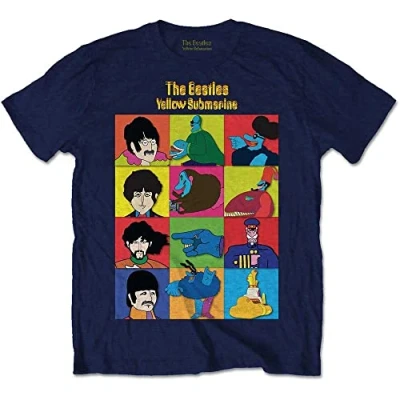 Bild av The Beatles Undervattenskaraktärer T shirt för pojkar/flickor, Marinblå, 1 2 år