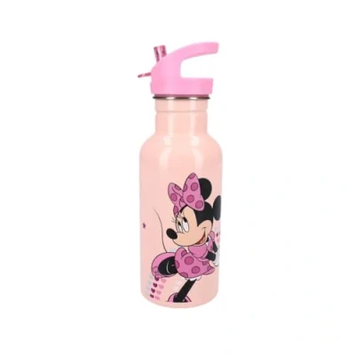 Bild av My sweety pop Rosa Mimmi vattenflaska för barn rostfritt stål dagis skola semester måltid 22 cm 500 ml hydrering presentidé flaska (Mimmi Mouse rosa/persika)