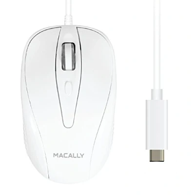 Bild av Macally UCTURBO 3 knapps USB C trådbunden mus för MacBook, MacBook Pro, vit