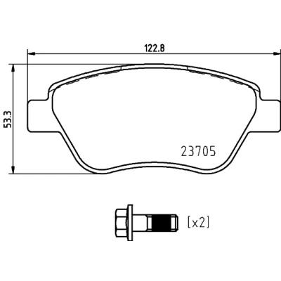 Bild av BREMBO P 23 169 Jeu de plaquettes frein contact signal d&#039;usure exclu avec vis d&#039;étrier accessoires FIAT: Doblo I Break