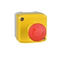 Bild av Schneider Electric Yellow station 1 red mushroom head pushbutton ø40 turn to release 1no+2nc