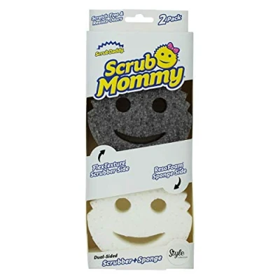 Bild av Scrub Daddy Mommy disksvamp tvättbar återanvändbar svamp kök och badrum, hemtillbehör, flextextur skrapsvamp, rengöringsprodukter tillbehör, set om 2