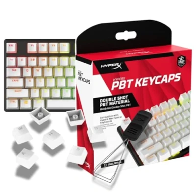 Bild av HyperX PBT tangenter komplett tangentuppsättning, Double Shot material, engelsk (USA) layout, 104 vit