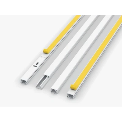 Bild av LumenTEC 1 m kabelkanal vit självhäftande, 1,5 x 1,0 100 cm/1 väggkabelkanaler, elinstallation halvrunda kabeldragningar, kabelskydd, kabelskaft