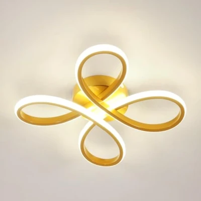 Bild av Comely 30W 3375LM taklampa Modern kreativ blomma form för sovrum, vardagsrum, kök, neutralt ljus 4500K, diameter 30 cm, guld