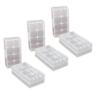 Bild av GTIWUNG 6 st 18650/18350/CR123A/17670 Cell Batterilagring Box Box, Plast batterilåda för laddningsbara batterier och batterier, Batteriförvaringsbox