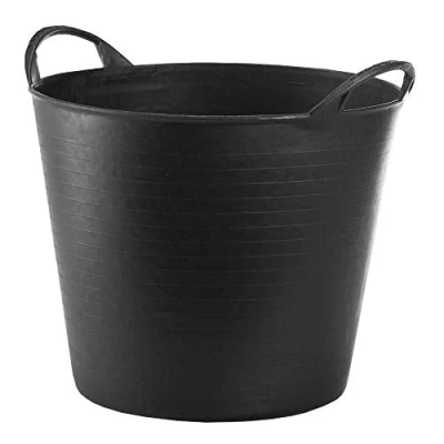 Bild av RED HOG Container Skopkorg Flexibel Flexi Multifunktionell, för hem, Stall, Trädgård, Garage, Djur, Konstruktion, Förvaring, Bär, Tvätt, Matning, Lyftkapacitet upp till 120 kg, 26 L Svart