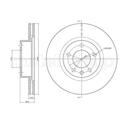 Bild av METELLI 23 0446 Disque de frein 286,0 24,0 5 70,0 ventilé OPEL: Omega B Berline, Caravan