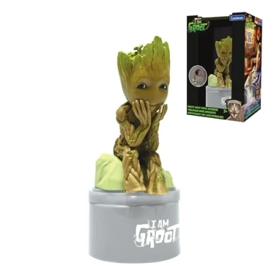 Bild av Lexibook, Marvel Guardians of the Galaxy, Groot Nattlampa med högtalare för barnrummet, mjukt ljus, batteridriven, grå/brun, NS01GG