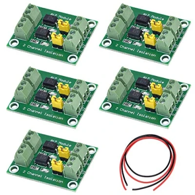 Bild av Youmile 5 st PC817 2 kanals optokopplare isoleringskort spänningsomvandlare 3,6 30 V drivrutin fotoelektrisk isolerad modul med 24 AWG tråd