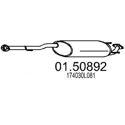 Bild av MTS 01.50892 Silencieux Intermédiaire 1550 TOYOTA: HILUX 3 Pick up