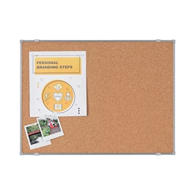 Bild av BoardsPlus Economy Korkbräda, 60 x 45 cm, Grå Tech Alloy Ram
