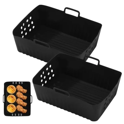 Bild av 2 st luftfritöstillbehör, luftfritösbehållare, för Ninja Double Stack XL SL400EU, Ventilerad silikonform, Max Dual Zone Air Fryer SL400EU SL401EU AF300