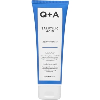 Bild av Q+A Salicylic Acid Daily Cleanser Exfolierande Ansiktstvätt för Klar Hud, Motverkar Utslag &amp; Tilltäppta Porer, Återfuktar med Betain Allantoin, Vegansk, 125 ml