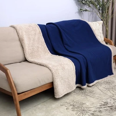 Bild av Catalonia Classy vattentät filt, vändbar fleece sherpa vätsketät filt för säng soffa skydd täcke skyddande fodral, gosig vattenavvisande 203 x 229 cm
