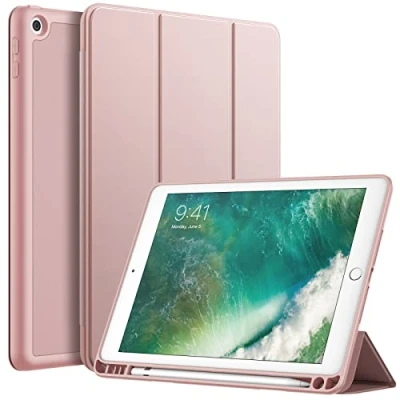 Bild av JETech Fodral för iPad 9,7 Tum (6:e/5:e Generationen, 2018/2017) med Pennhållare, Smal Tablett Case Mjuk TPU Tillbaka, Auto Väckning/Sömn (Rosa Guld)