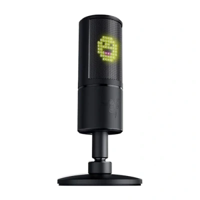 Bild av Razer Seiren Emote USB kondensatormikrofon för streaming med Emoticon display (8 bitars LED display, strömreaktiv, hyperkardioidmikrofon, stötdämpare, plug &amp; play) Svart
