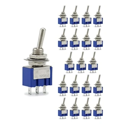 Bild av QWORK 20 stycken mini SPST AC 125V 6A 3 stifts 2 ON lägesbrytare för Arduino Auto Truck Boat omkopplare (MTS102)
