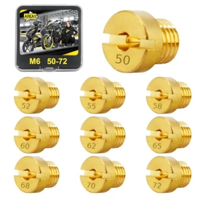 Bild av Area1 10 stycken universella förgasare munstycken set M6, 6 mm huvudmunstycken set, 50, 52, 55, 58, 60, 62, 65, 68, 70, 72, för Dellorto (typ M6/50 72/10 st)