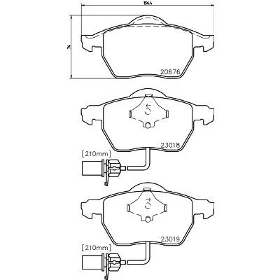 Bild av HELLA 8DB 355 010 731 Jeu de plaquettes frein avec contact du palpeur d&#039;usure intégré AUDI: A6 C6 Avant, A4 B7 Berline