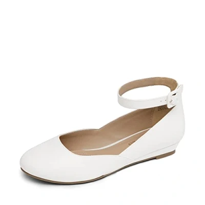 Bild av DREAM PAIRS Ballerinaskor Dam Remballerina Eleganta Platta Skor REVONA E, Vit PU, 35 EU