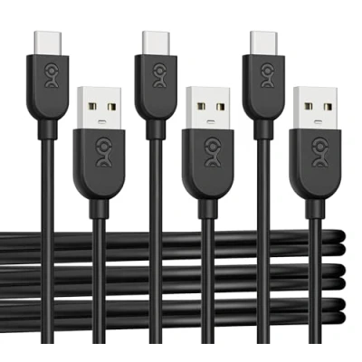 Bild av Cable Matters 3 Pack, USB C till A 2.0 kabel i svart 6ft