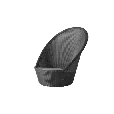 Bild av Cane line Kingston solstol m. hjul Lounge stol Graphite/Weave W92 x D102 H98 cm
