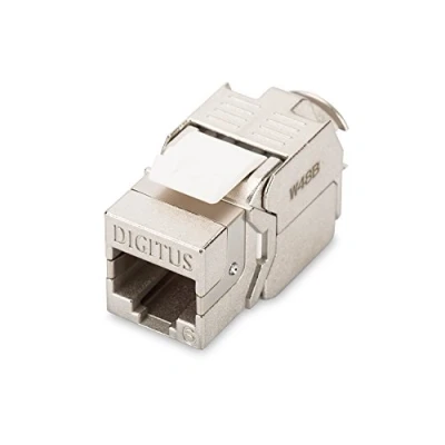Bild av DIGITUS Keystone modul Cat 6 skärmad RJ45 uttag 250 MHz 1GBase T AWG 26 22 verktygsfri montering, silver