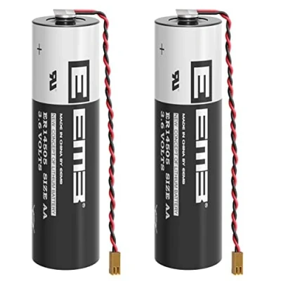 Bild av EEMB 3,6 V ER6V ER14505 batteri, 2700 mAh, litiumbatteri, kompatibelt med Toshiba PLC ER6VC119A/119B batteri svart uttag LS14500 MDS (2 st)