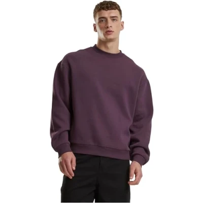 Bild av Urban Classics Tröja för män, fluffig crewneck, herrtröja med rund hals, oversize passform, storlekar S5XL, Plumpurple, L