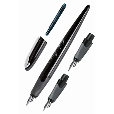 Bild av ARTIKEL 10010 Set kalligrafie vulpen Air zwart incl. inkt 2 extra vulpenpunten