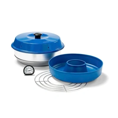 Bild av Omnia KIT Marine Classic Original 2L med Blått Lock, Silikonform, Ugnsgaller och Termometer