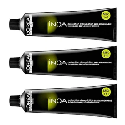 Bild av L&#039;Oreal Professionnel Inoa Färgning utan ammoniak, # 4 kastanj, 60 ml, 3 pack (60 ml x 3)