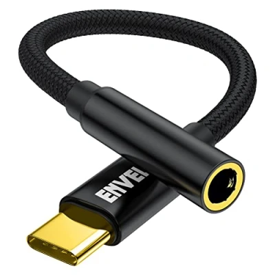 Bild av Hörlursadapter, USB C till 3,5 mm, typ audio, Aux DAC chipkabel, kompatibel med iPhone 15 Pro Max/15 Pro/15 Plus Samsung S23/S22, Huawei Mate 50/40, Pixel 7/6 OnePlus 9