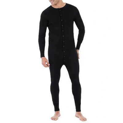 Bild av Fruit of the Loom Herr premium termisk unionsdräkt pyjamasbotten, Svart, L