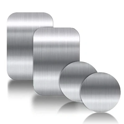 Bild av YGKJ 4 st metallplattor med 3M lim för magnetisk biltelefonhållare/universell magnethållare metallplatta smartphone (2 runda och 2 rektangulära) (silver)