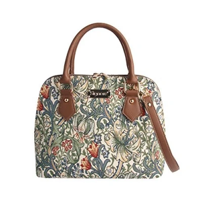 Bild av Siganre damhandväska, axelväska, axelväska för kvinnor med William Morris design, Golden Lily, Taille unique, Axelrem