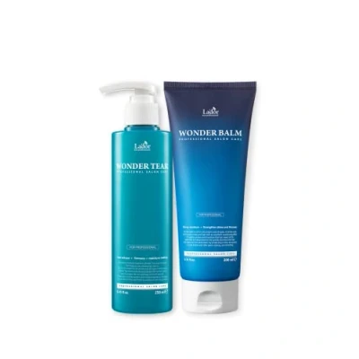 Bild av Lador Wonder Balm 200 ml + Tear 250 Hårvårdsbehandlingspaket 100 sekunder Hårbehandling Fuktgivande Protein Klinisk Behandling Näring åt Lockar Hårvårdslösning