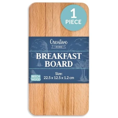 Bild av Creative Home Rektangulär Skärbräda av Trä 22.5 x 12.5 1.2 cm Naturligt Bokträ Vändbar Perfekt för alla Hem och Kök