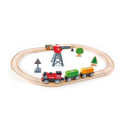 Bild av Hape E3731 Cargo Delivery Railway Loop Wooden Train Set