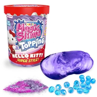 Bild av CRAZE Magic Slime Topping Hello Kitty, burk för barn, innehåller 70 ml och två toppingar, färger slumpmässiga toppingar