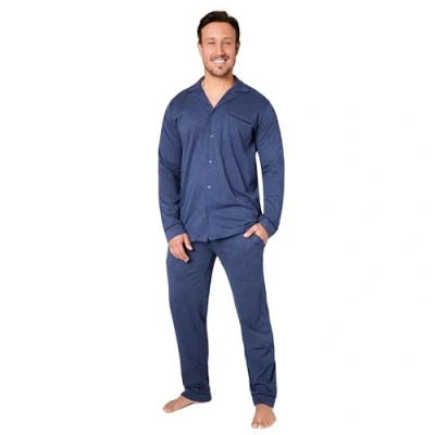 Bild av CityComfort Pyjamasset för män klassisk Button Down nattkläder långärmad och underdel pyjamas mysig vardagskläder M 3XL presenter till honom, marinblå,