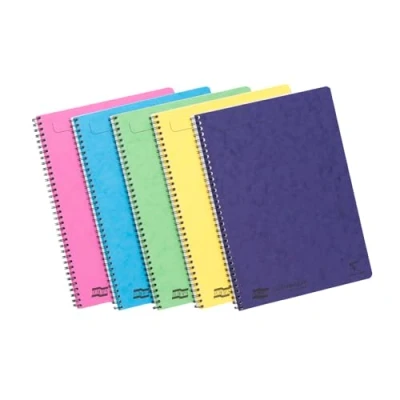 Bild av Clairefontaine 3154Z förpackning med 10 anteckningsböcker Europa spiral A4 21 x 29,7 cm 120 avtagbara linjerade sidor vitt papper 90 g glansigt kortskydd slumpmässiga