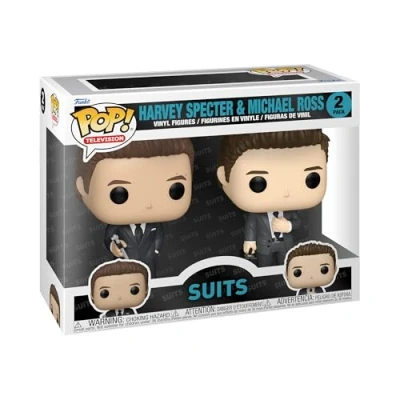 Bild av Funko Pop! Television: SuitsHarvey Spector &amp; Michael 2 Pack Vinylsamlarfigur Presentidé Officiell merchandising Leksaker för barn och vuxna TV fans