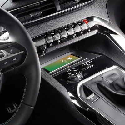 Bild av INBAY 10 W mobiltelefonhållare bil förvaringsfack induktiv/trådlöst lämplig för Peugeot 3008/5008 (M) bilhållare tillbehör interiör Qi