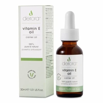 Bild av Derora Vitamin E Olja Ger näring åt hud, hår och naglar 100 % ren Naturlig 30 000 IE Kraftfull antioxidant För alla hudtyper Vegan grymhetsfri (30 ml)