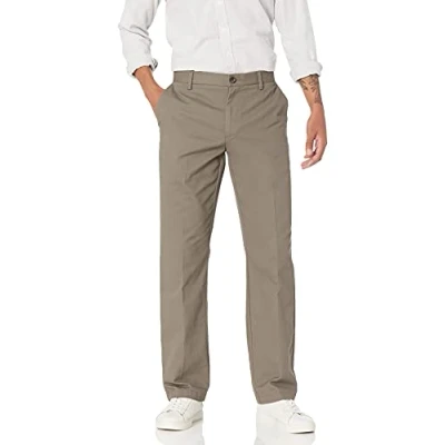 Bild av Amazon Essentials herr Classic Fit skrynkelbeständig platt framsida chinos byxa (finns i stora och långa), brungrå, 60 B x 32 L