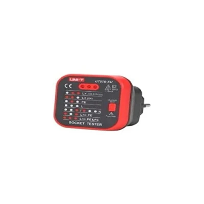 Bild av UNI T UT07B EU serien UT07 uttagstestare med RCD för kontakt, 230 V, 50/60 Hz